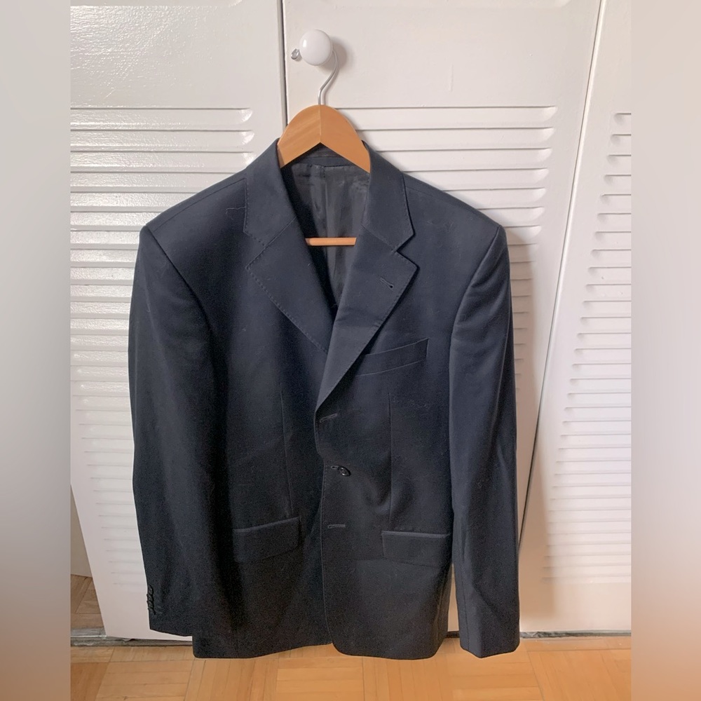 36R/T Navy sport coat by Fintes
